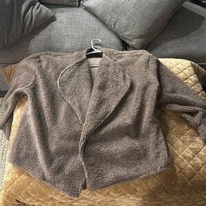 NWT Express Sherpa Blazer in dark‎ taupe, mauve pink Large